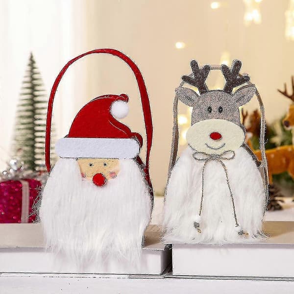 Julgodispåsar 2 st) Presentpåsar, 2 designer Jultomte, Älg Presentpåsar Julfest