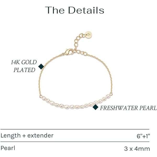 Gull Mini Perle Armbånd | 14K Gullbelagt Ferskvannsdyrket Perler | Armbånd for Kvinner