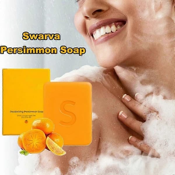 1-3 stk. Swarva Persimmon Sæbebar Kropslugt Kontrol Deodorant Sæbe til Mænd & Kvinder 3PCS