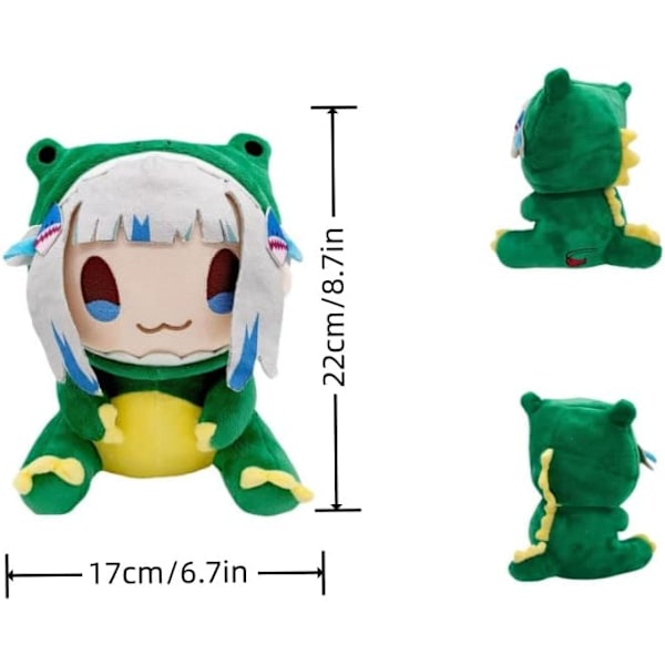 Dino Gura Plysch Haj Bebis Liten Gula Plysch Leksak Figur Dock Gawr Gura Figur Bebis Haj Plysch Dockor Presenter för Pojkar Flickor Barn Animationsälskare &11