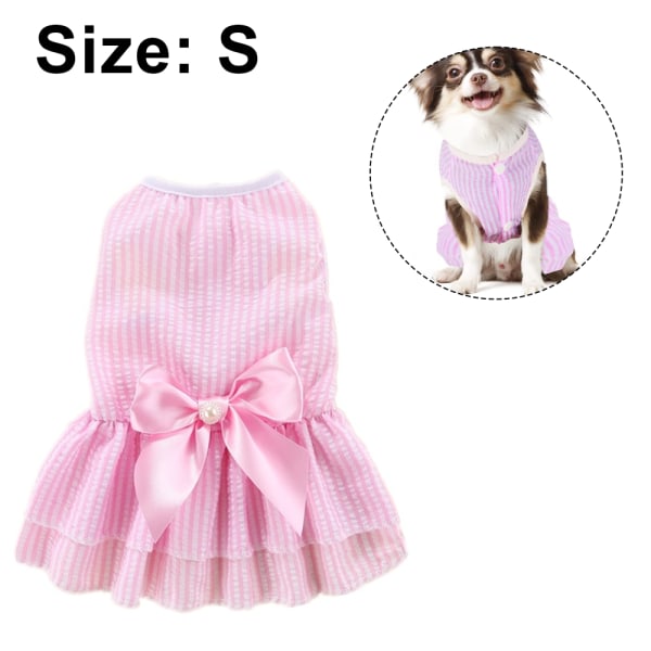 Liten hund flicka sommar söt husdjur valp klänning 4 pack extra liten hund kläder outfit kläder kvinnlig-S