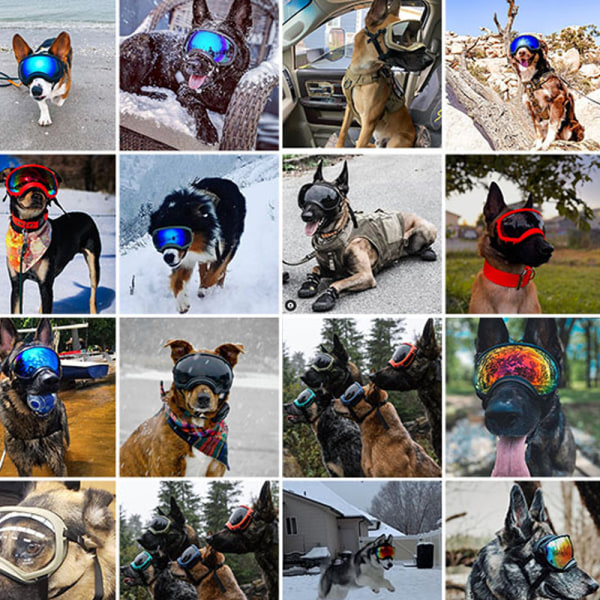 Hunde Goggles Medium-Large Breed Uv Hunde Solbriller Magnetisk Klar Linse Vindtett Snø Sport Kjæledyr Briller-Shape6