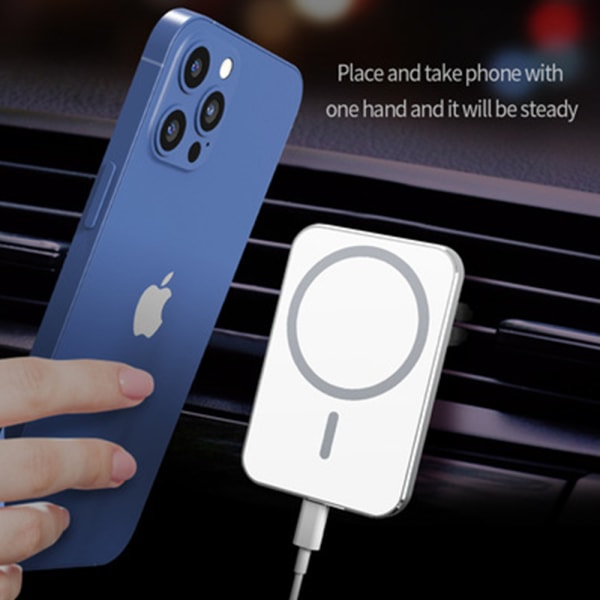 Lämplig kompatibel med Apple 12 Car Wireless Charging Stand - Vit