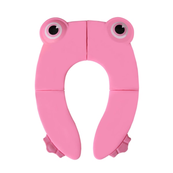 1pcs Pink frog Portable Folding Large Non Slip Silionce Pads Potty Training Seat for Kids, Foldable Recyclable Potty Seat Cover for Travel