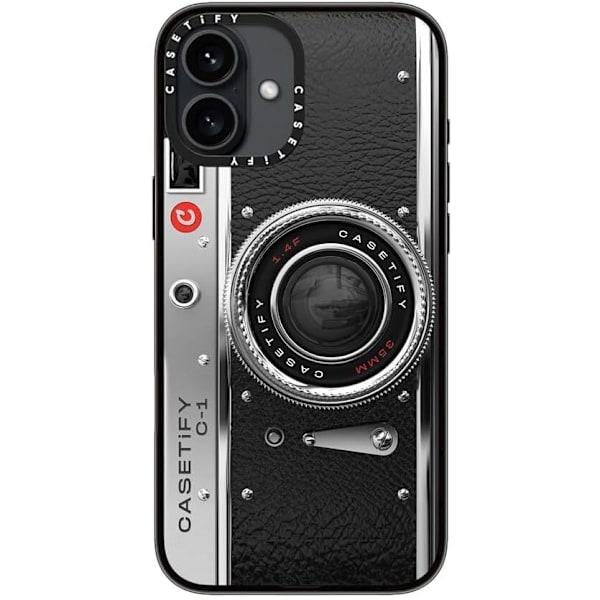 Kompakt iPhone 16 Pro Max-fodral [Lättviktigt / 4 fot 2X Militärklass Fallskydd / Smalt] - Körsbär - Klar Svart Camera Case - Classic iPhone 16 Plus