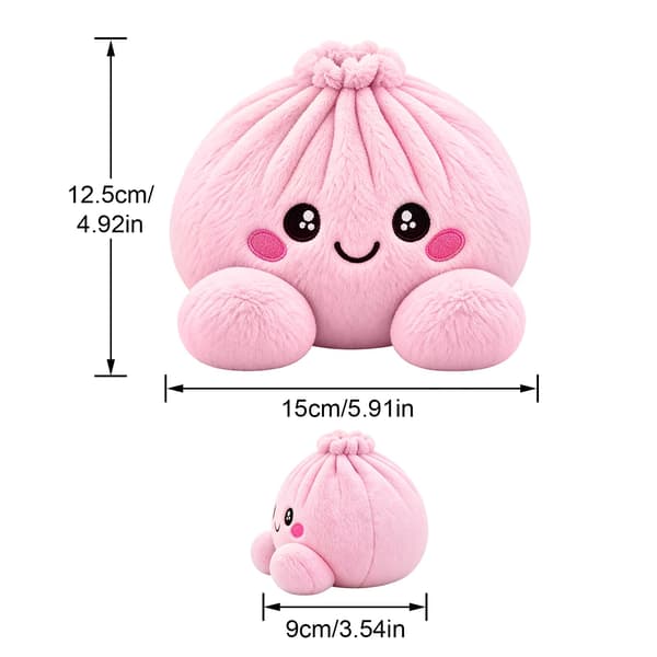 Jättedumpling-tyyny Söpö Pehmolelu Höyrytetty Pullatyyny Kodinsisustus 01-vaaleanpunainen 01-pink One Size