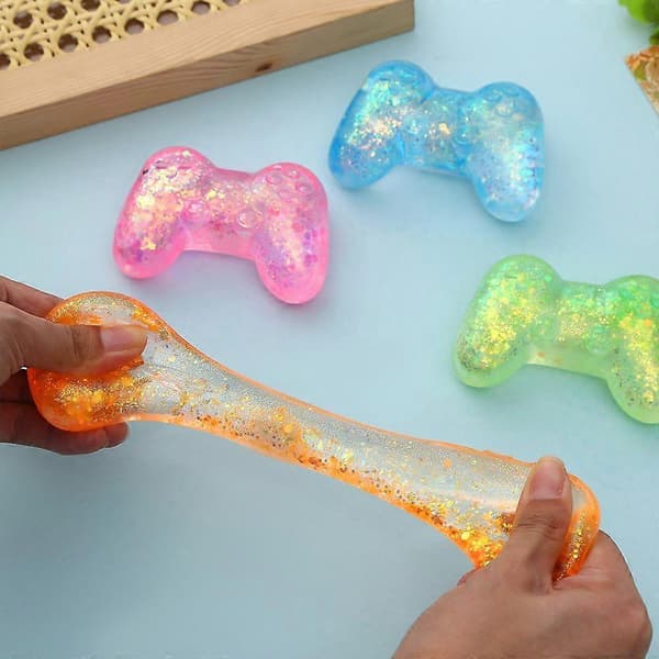 Spilcontroller Squishy Stressbolde, Tilfældig Farve Sukkerfyldte Melasse Stræklegetøj, Formbart Langsomt-stigende Sensorisk Fidget Legetøj til Angstdæmpning, Glit 2pcs