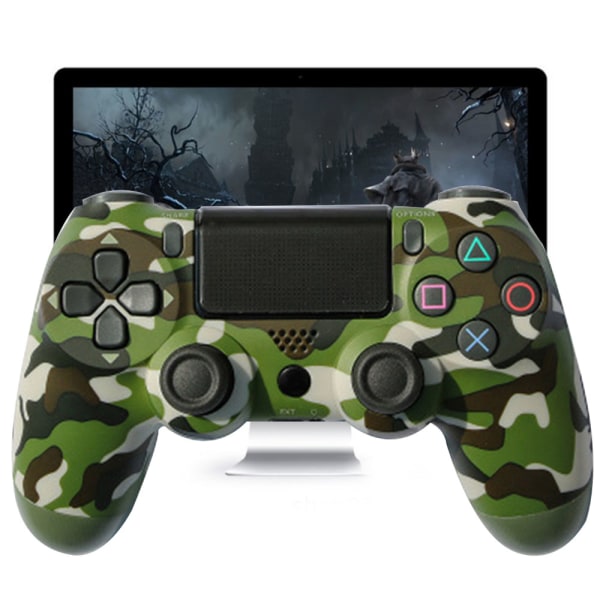 Trådløs Game Controller Controller Bluetooth Dual Head Gamepad Joystick Gamepad kompatibel med Game Console 4-grøn camouflage