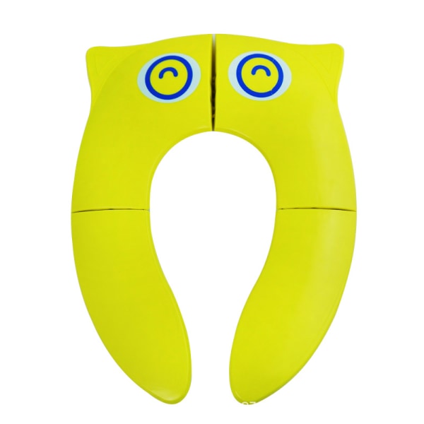 1pcs Owl yellow Portable Folding Large Non Slip Silionce Pads Potty Training Seat for Kids, Foldable Recyclable Potty Seat Cover for Travel