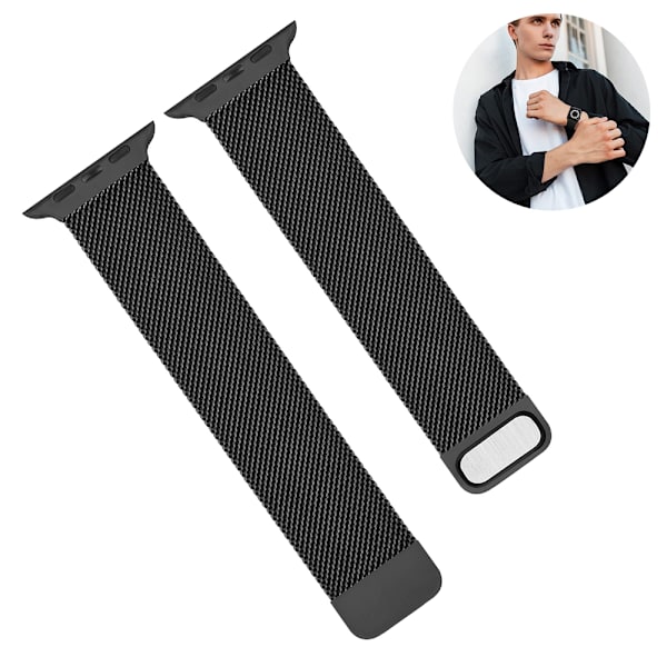 Kaksi osainen metallimagneettiranneke - 38/40/41 Musta