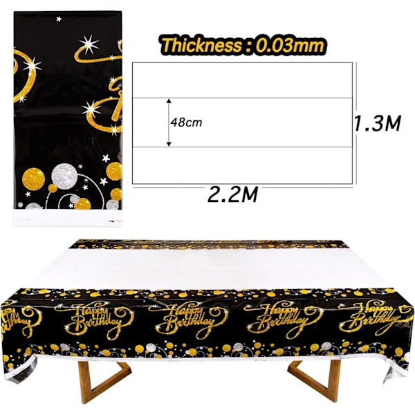 2 st födelsedagsfest bordsduk plast glad födelsedag bordsduk 132x220CM rektangulär duk bordsduk fest matbord linne kök bankett