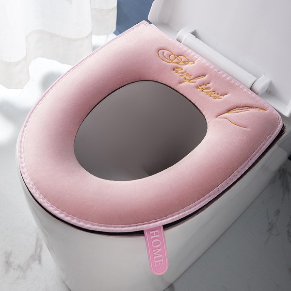 2 kappaletta paksumpi pehmeä wc-istuimen pehmuste kahvalla, wc-istuimen pehmuste, pehmeä paksumpi pestävä, sopii kaikkiin soikeisiin wc-istuimiin, vaaleanpunainen