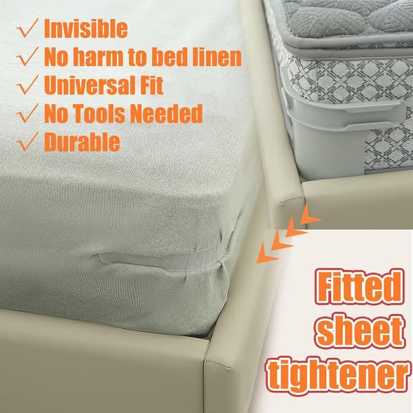Sheet Holders, Set of 4, Sheet Fasteners, Fitted Sheet Straps Keep Sheets Tight and Secure, Sheet Corner Holders, Universal Fit