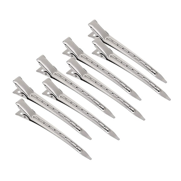 24 stk hårklemmer i metall, alligator hårklemmer i stål med hull, spenne hårklemmer, sklisikre DIY-tilbehør-