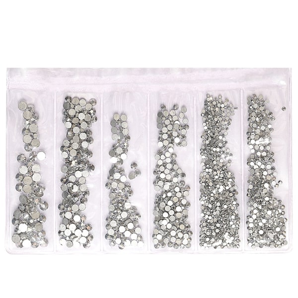 Kristallrund nagelborr platt botten strass - Mine Silvermake up