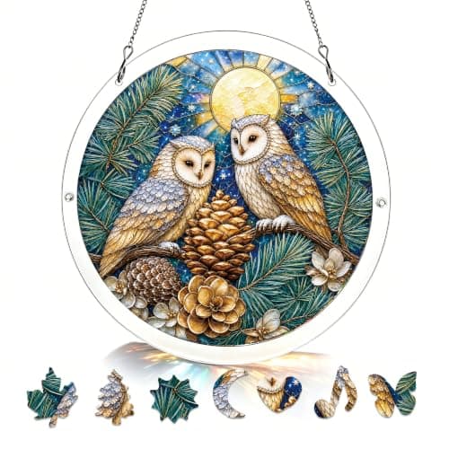 Owl Acrylic Puzzle Suncatcher, 83 Pieces DIY Window Decor