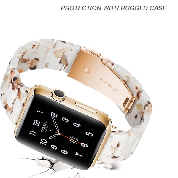 Yhteensopiva Apple Watch -rannekkeiden kanssa 38-40mm/42-44mm sarja 5/4/3/2/1, ohut hartsiranneke -42-44mm-nougat