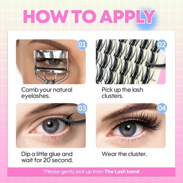 Eyelash Extension Set, Natural, Thick, Curled, Segmented, Heat-Sealed, Large Capacity Lashes, 44 Rows, 880 Clusters [30P+40P+60P+80] Lash Book