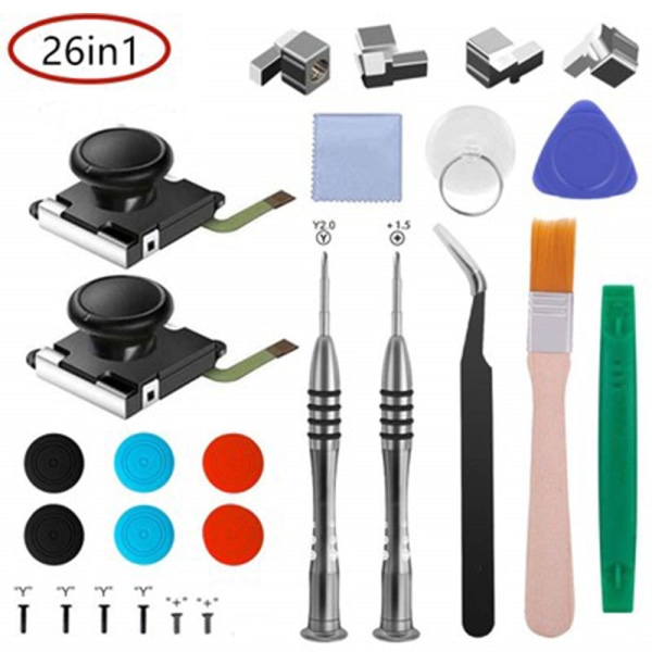 3D analog joystick, joystick reservdelar tumstocksreparationssats - 26-delars set