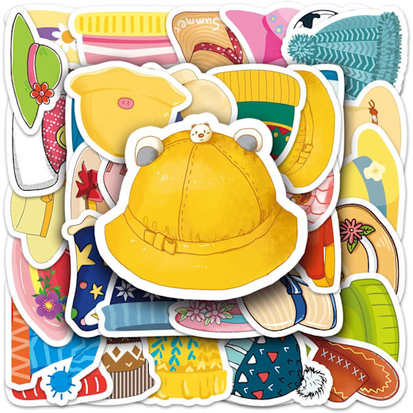Hat Stickers - 50 st tecknade vattentäta dekaler DIY för festtillbehör PVC-dekoration för bärbar gitarrgåva till tonåringar Familjer Vänner