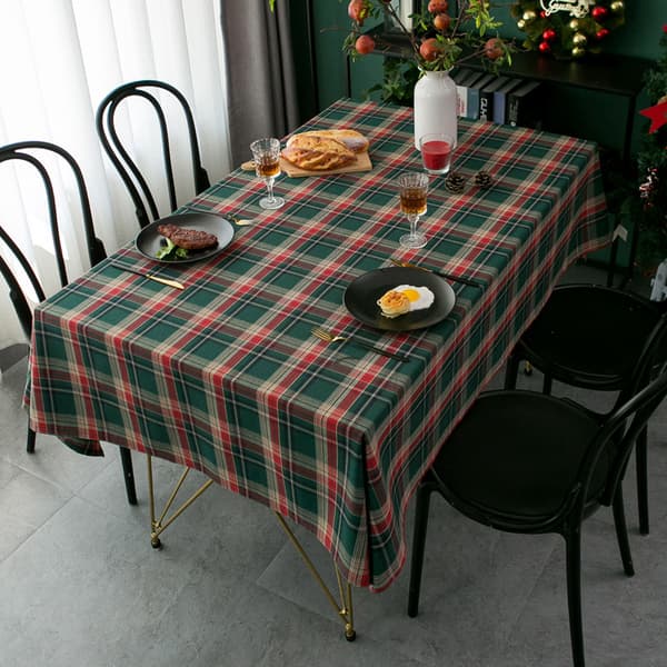 Juledug Vintage Grøn Ternede Dug, 140*180cm