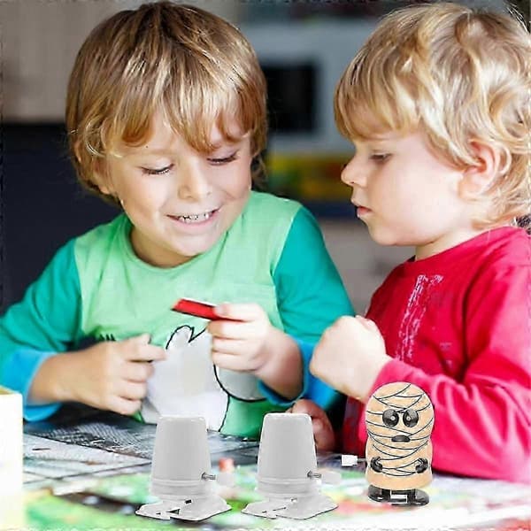 15 stk. optrækkeligt legetøjsmekanisme DIY håndværkssæt til robotbevægelse White