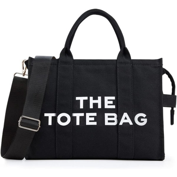 The Tote Bag Damer Canvas Tote Bags Thicken Canvas Crossbody axelväskor med dragkedja och axelrem för arbete Skolresor Shopping