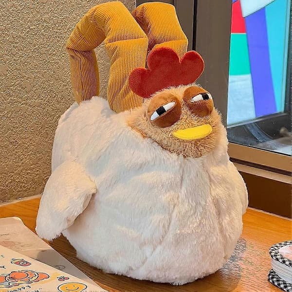 Heal Chickens Form Taske Høne Lynlås Håndtaske Søde Plys Håndtasker til Piger