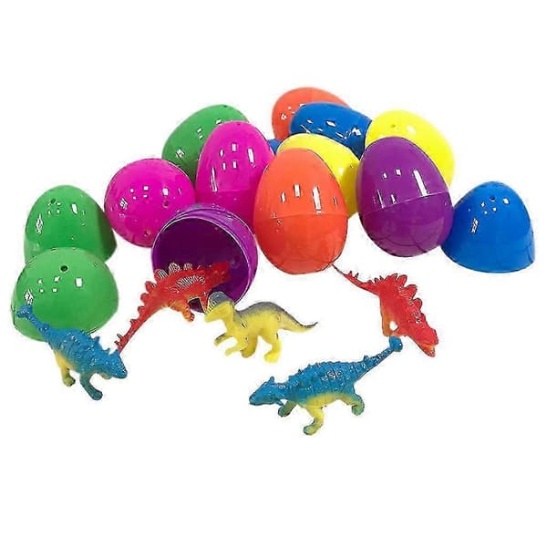Påskägg 12 st Påskägg fyllda med minidinosaurier och minibil