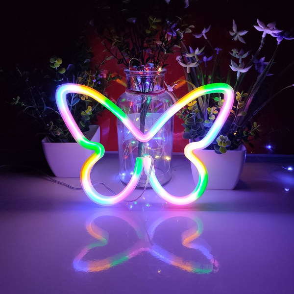 USB eller 3-AA batteridrevne neon LED-lys til borddekoration, pigers soveværelse, vægdekoration, børnefødselsdag, bryllupsfestartikler (farve)