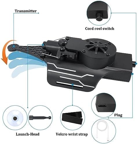 Web Shooter, Web Launcher with Gloves, Realistic Web-Shooting Function Safe and Fun Superhero Toy for Men and Kids - Black