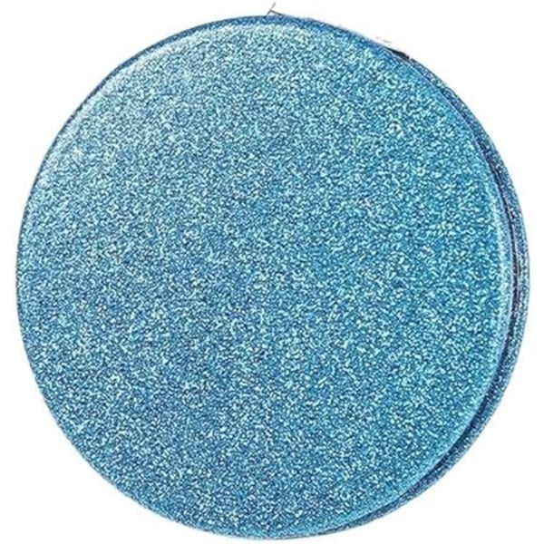 Bärbar sminkspegel Handhållen minihjärta Dubbelsidig hopfällbar sminkspegel Kompakt kosmetiska handspeglar Fickresor (färg: blå) cirkel 60 mm