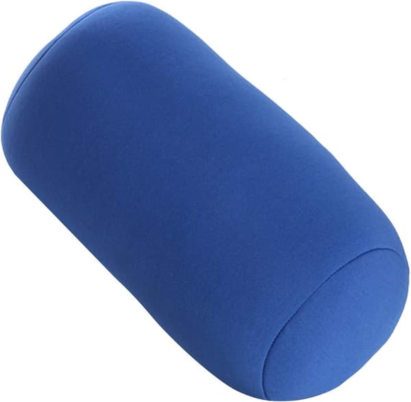 Pillow Neck Foam Cylinder Memory Roll Nap Round Support Floral Silk Pillowcase