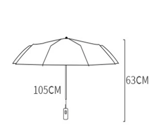 Fully Automatic Foldable Umbrella for Businessmen, Large Size, 10-Rib Double Umbrella for Sunny and Rainy Days