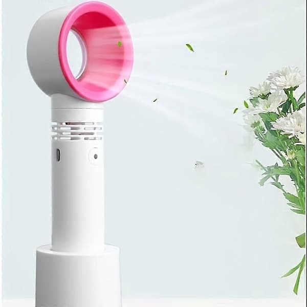 Grøn Bladløs Håndholdt Ventilator, Mini Bærbar Ventilator, USB Bordventilator med Batteri