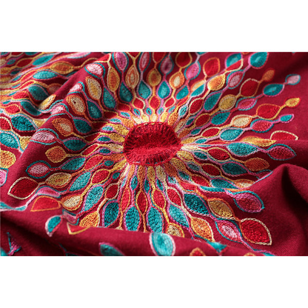 Dame Klesplagg med Broderte Overdimensjonerte Tassel Sjal Skjerf Wraps for Kvinner