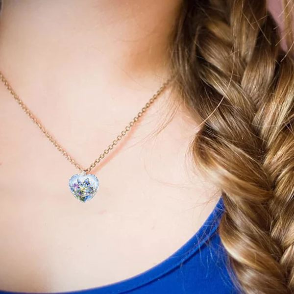 Kvinde Carne-lian Krystal Kæde Choker Halskæder-Match Hjerteformet Kæde Krystal Halskæde Smykker Halskæder & Vedhæng Trendy Elegent (Blå)