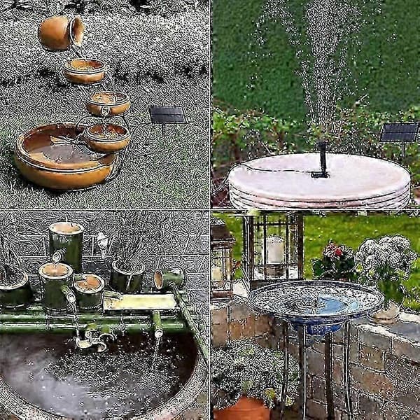 Solcellsdriven fontänpump Vattenpump för fågelbad Trädgård Bakgård Pool Solcellsdriven vattenfontänpump Silver