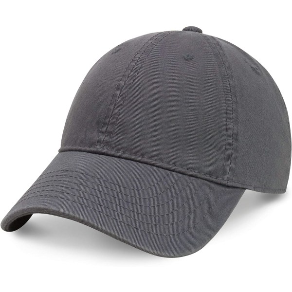 Unisex Cotton Baseball Cap for Men and Women Adjustable Lightweight Polo Style Curved Brim（Charcoal）