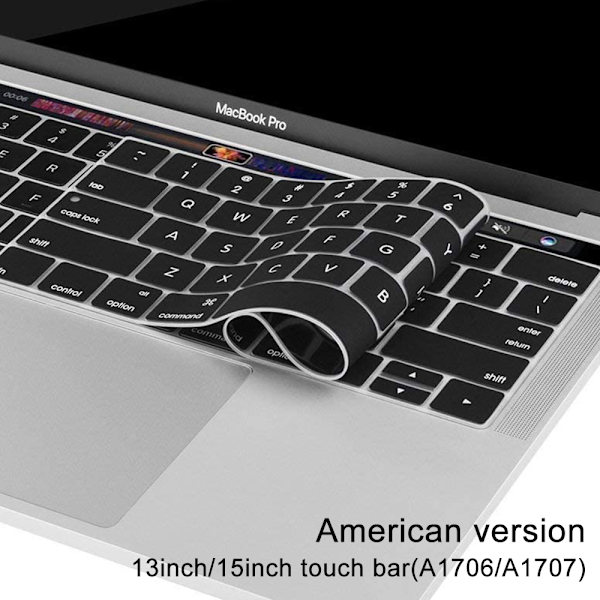 Ultra Slim tangentbordsskydd kompatibel med MacBook Pro-Svart