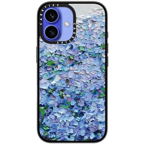 Kompakt iPhone 16 Pro Max Deksel [Lettvekt / 1,2 m 2X Militær Grad Fallbeskyttelse/Slank] - Kirsebær - Klar Svart Nantucket Blue Hydrangeas iPhone 16