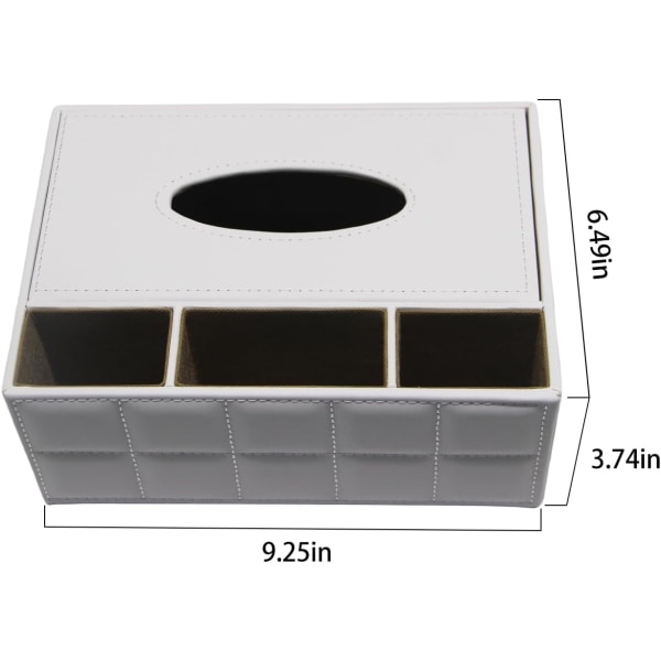 Rektangulær servietbeholder, moderne servietbeholder, multifunktionel tabletstativ-arrangør med 3 rum, passer til kontor/hjem/hotel