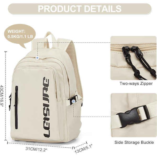 Skolryggsäck, Reseryggsäck för Kvinnor Män Tonåringar, Fashion Ryggsäck Bookbag, Vattentät Ryggsäck Reseryggsäck för Gymnasie- och Högskolestudenter