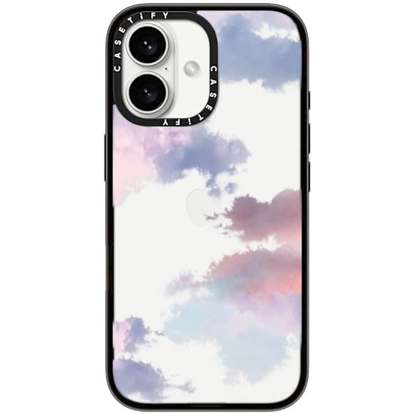 Kompakt iPhone 16 Pro Max Deksel [Lettvekt / 1,2 m 2X Militær Grad Fallbeskyttelse/Slank] - Kirsebær - Klar Svart Clouds iPhone 16