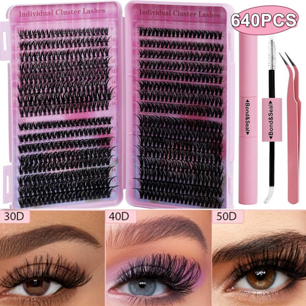 False Eyelashes Set with Storage Box - Individual False Eyelashes - Volume Lash