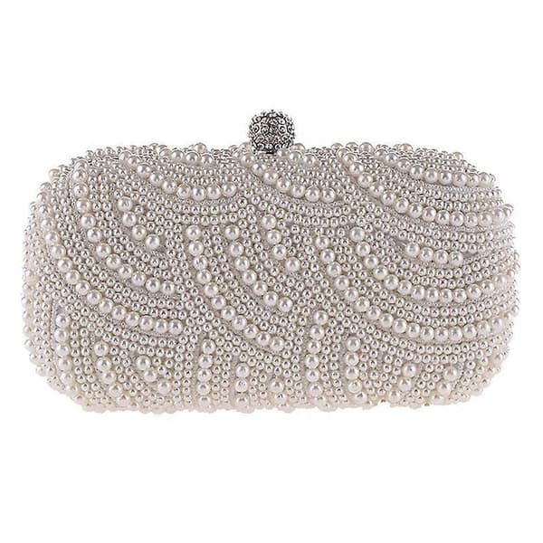 Perleclutch-tasker Damepung Dametasker Aftentasker til fest Bryllup Perlemoderne Clutch-tasker - Hvid White