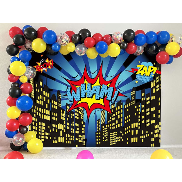 Superhelte By Tema Fotoboks Fødselsdagsfest Dekoration Tilbehør Baggrund Studio Rekvisit (7x5FT)