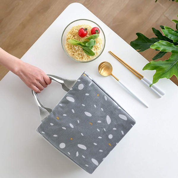 5L Genanvendelig Isoleret Madpakke til Kvinder, Studenter Rejse Picnic og Skolemadpakke (Stil 3-Grå)