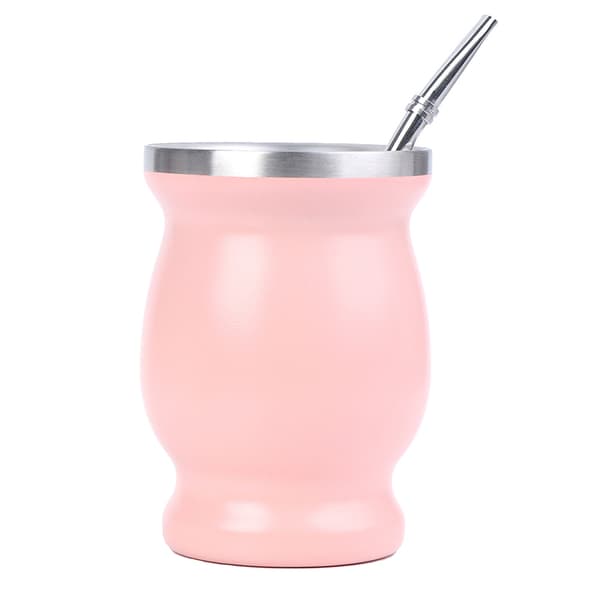 Yerba Mate-kopp 304 rostfritt stål 8oz Yerba Mate-kalebass med Bo