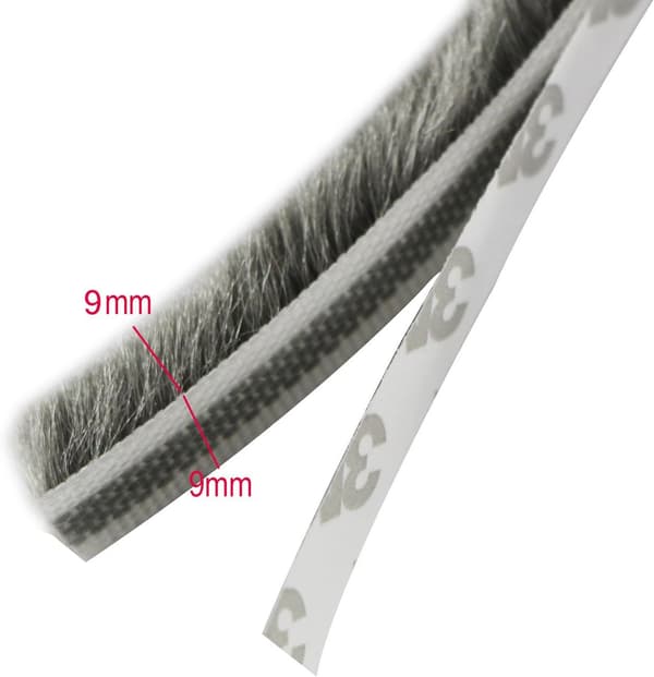 Self-adhesive dust brush for movable windows and doors